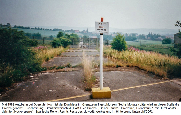 1989_Mai Grenze Autobahn Obersuhl Grenzöffnung Geschichtsverein Wildeck Mauerfall Gerstungen Untersuhl