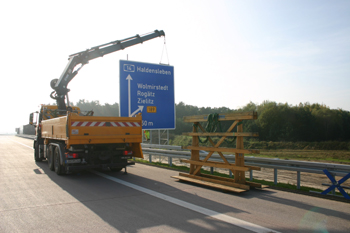 A14 Bundesautobahn Wolmirstedt Colbitz Verkehrsfreigabe Schildermontage 93