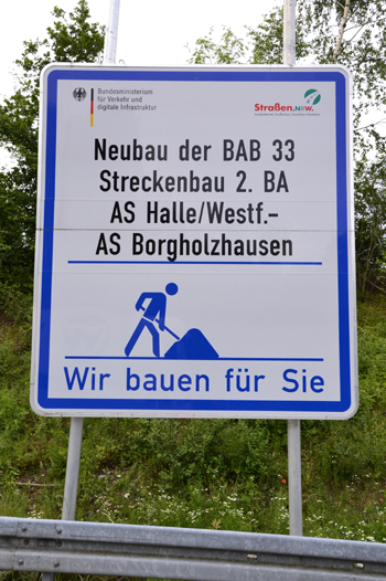 A33 Autobahnneubau Bauabschnitt Straßenneubau Umweltautobahn