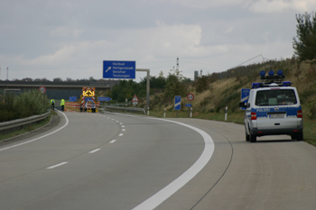 A38 Autobahn Papstbesuch Etzelsbach Eichsfeld Vollsperrung Pilger Polizeikontrolle 61