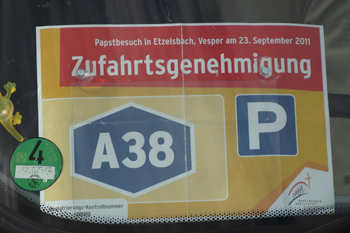A38 Autobahn Papstbesuch Etzelsbach Eichsfeld Vollsperrung Pilger Zufahrtsgenehmigung  39