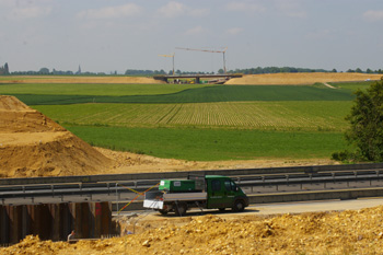 Autobahnkreuz Jackerath A 44 A 61 Braunkohle Tagebau Autobahnbaustelle 81