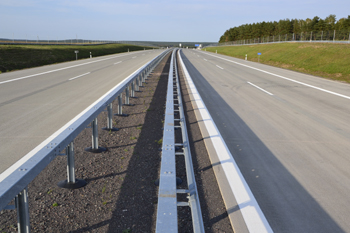Autobahnneubau A 14 Colbitz Tangerhütte Mittelstreifen Stahlschutzleitplanke 90