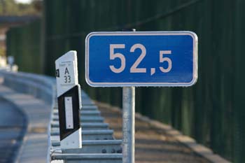 Betriebskilometrierung Autobahn A 33 Verkehrsfreigabe  Bielefeld 61