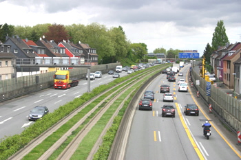 A40 Autobahn Ruhrschnellweg Bergbauschacht Essen-Frillendorf Vollsperrung