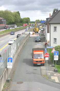 A40 Autobahn Ruhrschnellweg Bergbauschacht Essen-Frillendorf Vollsperrung 6