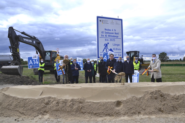 A 14 Autobahnneubau Elbebrücke Seehausen Wittenberge Spatenstich 26