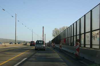 A1 Autobahn Rheinbr�cke Leverkusen Baustellenverkehrsf�hrung 81