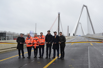 A1 Rheinbrücke Leverkusen Verkehrsfreigabe  Oliver Kirscher Luksic Karl Lauterbach Michael Güntner Hendrick Wüst.80