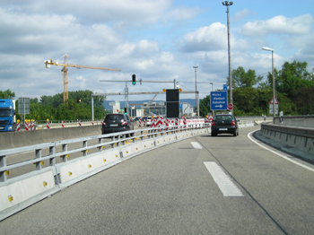 A643 Lkw Sperranlage Autobahn Rheinbr�cke Wiebaden Schierstein Mainz Mombach 63