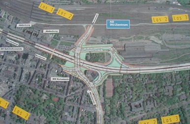 A 59 Stadtautobahn Duisburg erster Rammschlag sechsstreifiger Ausbau 8