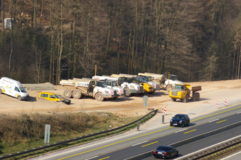 Autobahn Frankfurt - W�rzburg Spessartaufsteig Weibersbrunn Kauppenaufstieg Aschaffquelle Autobahnbau 67