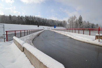 Autobahnbaustelle im Schnee A3 Spessartaufsteig Weibersbrunn Autobahn Frankfurt Würzburg Nürnberg 27