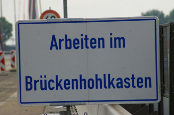 Autobahnbr�cke A1 Leverkusen K�ln-Merkenich Rheinbr�cke Vollsperrung 20