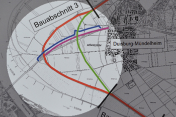 B288 Krefeld-Uerdingen Rheinbrücke Bundesstraße Duisburg Neubau Autobahn A524 94