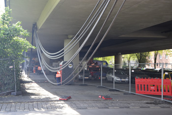 Bundesautobahn A59 Duisburg Meiderich Brand Br�cken Schaden Sperrung 45