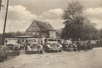 Erste Autobahnrastanlage Deutschlands Rodaborn Triptis Reichsautobahn Berlin - M�nchen Oldtimer